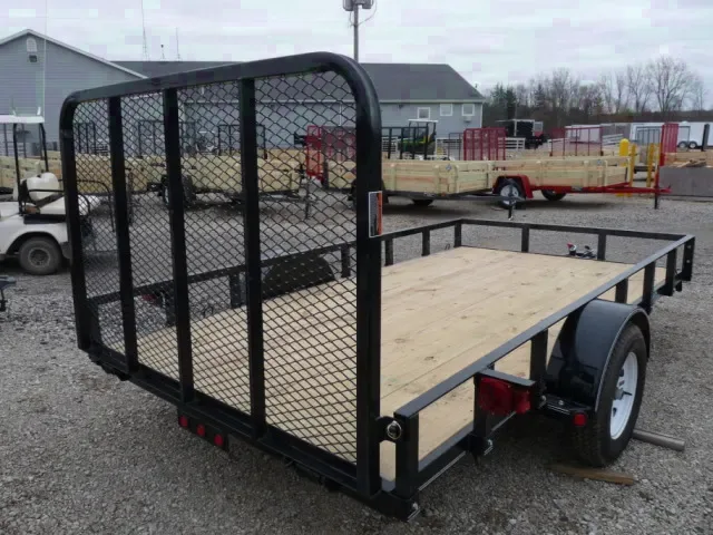 Black Single Axle 12ft Utility Trailer