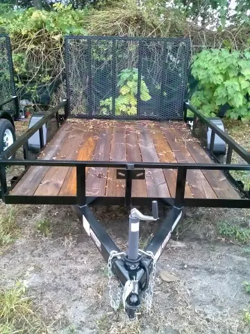 10ft  Utility Trailer Steel Frame, Wood Deck