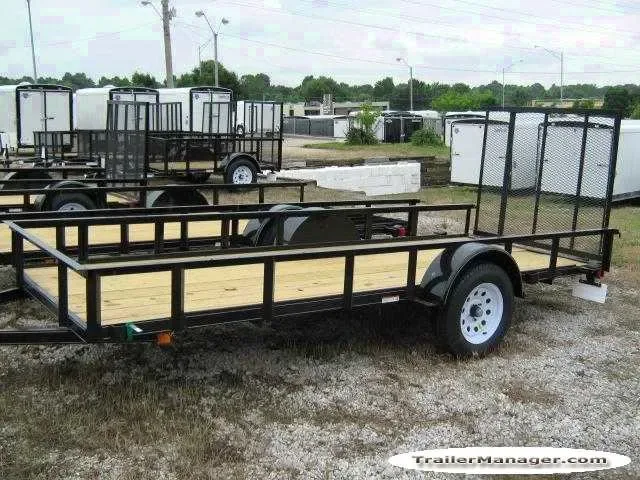 12FT SA WOOD DECK UTILITY TRAILER W/GATE