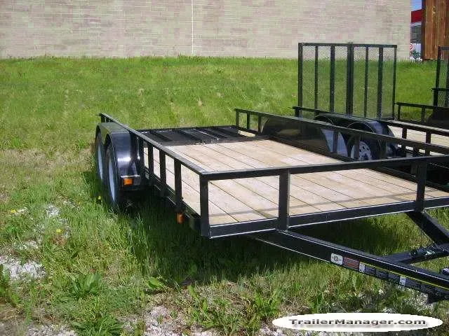 12FT TANDEM 3500LB AXLE BLACK UTILITY TRAILER