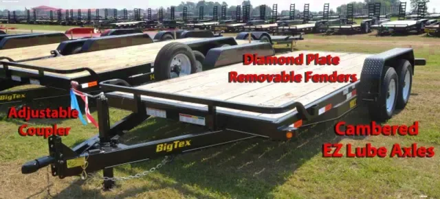 18ft  Tandem Axle Equipment  -  Wood Deck