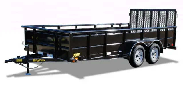 16ft Bumper Pull Black Utility Trailer with Ramp