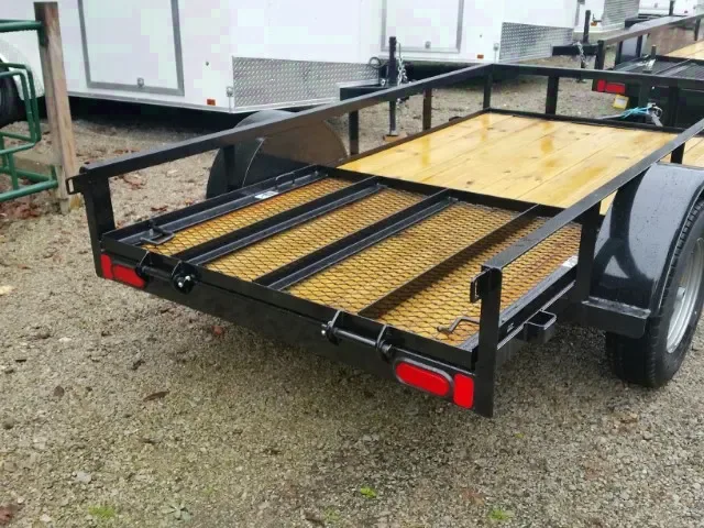 10ft Single Axle Treated Lumber Deck Utility Trailer
