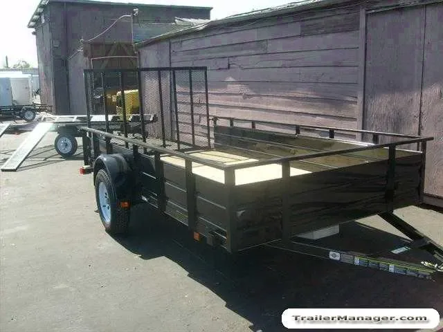 12ft SA Black Utility Trailer w/Solid Sides