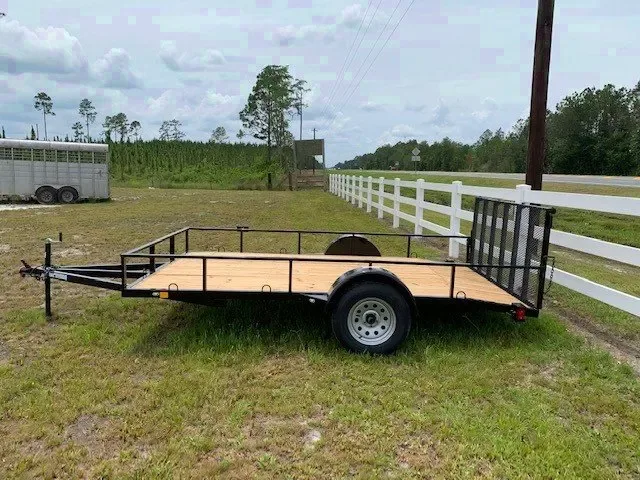12ft  Single 3500lb Axle Black Utility Trailer