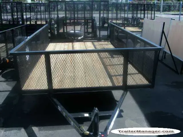 12ft Black Utility Trailer w/Expanded Metal Sides