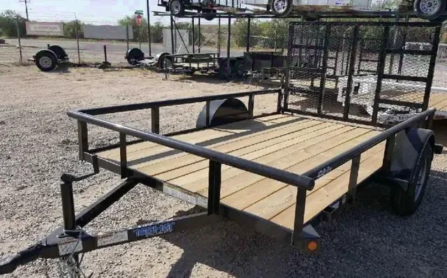 10ft Black Single Axle Utility Trailer w/Wood Deck