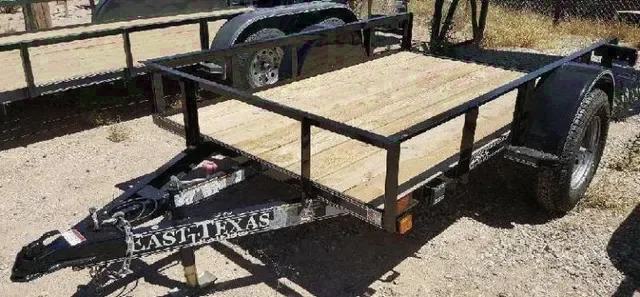 8ft Utility Trailer Black/Wood Decking