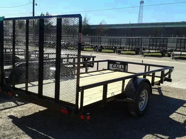 12FT BLACK UTILITY TRAILER  RAMP