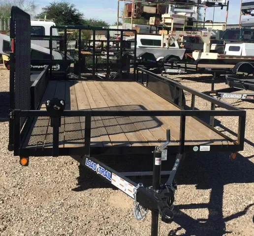 T/A 14ft Utility Trailer Black with Wood Decking