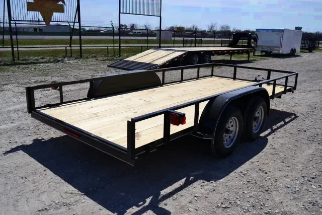 16ft TA Bumper Pull Black Utility Trailer