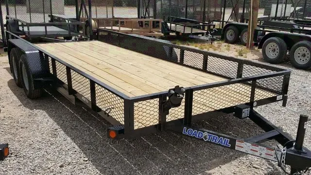 18ft T/A Utility Trailer Black with Wood Deck