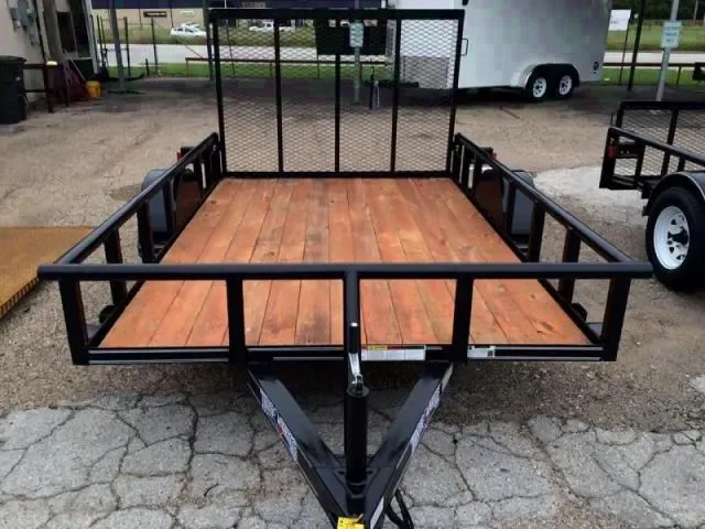 BLACK 10ft SINGLE AXLE UTILITY W/TAILGATE
