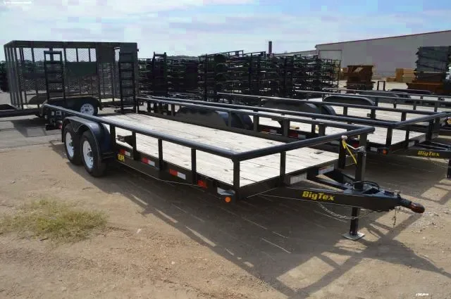16ft Black Pipe Rail Utility Trailer
