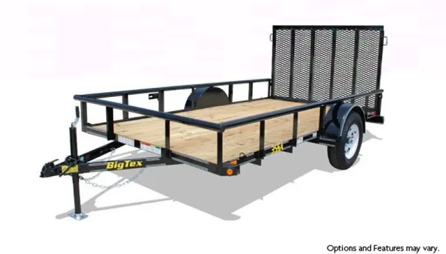 10ft Single Axle Utility Trailer Black Frame w/Wood Deck