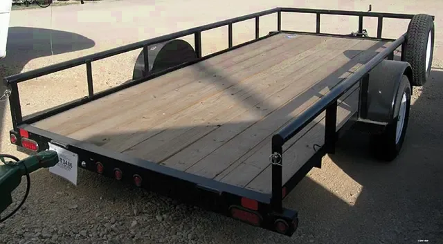 12ft Single Axle Utility Trailer-Front and Side Rails