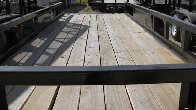 18ft Heavy Duty Pipe Tandem Axle - Black Frame/PT Wood Decking
