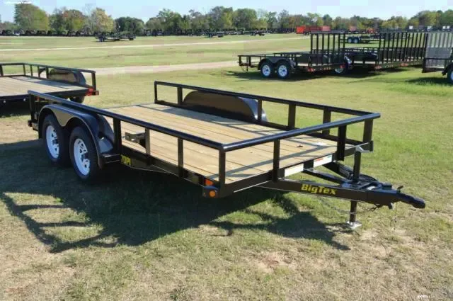 16ft Pipe Tandem Axle Utility Trailer-Side and Front Rails
