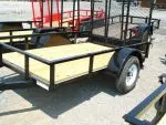 8FT Utility Trailer Black with Wood Decking