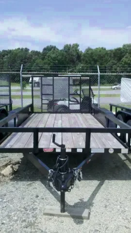 14ft Treated Lumber Decking Utility Trailer