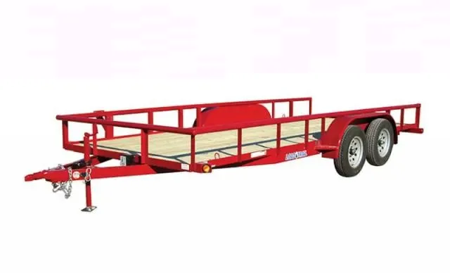 RED 18FT BUMPER PULL TA UTILITY TRAILER