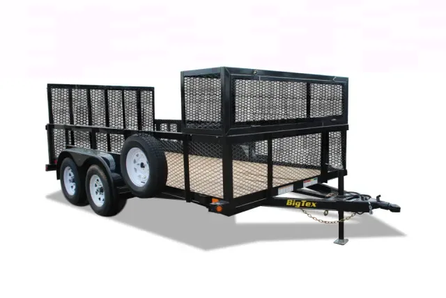 14ft Landscape Trailer Wood Deck High Sides