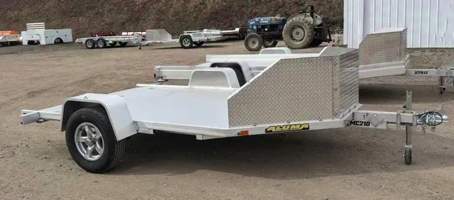 2025 Aluma MC210 2-Place Motorcycle Trailer - 6.5x10 Aluminum