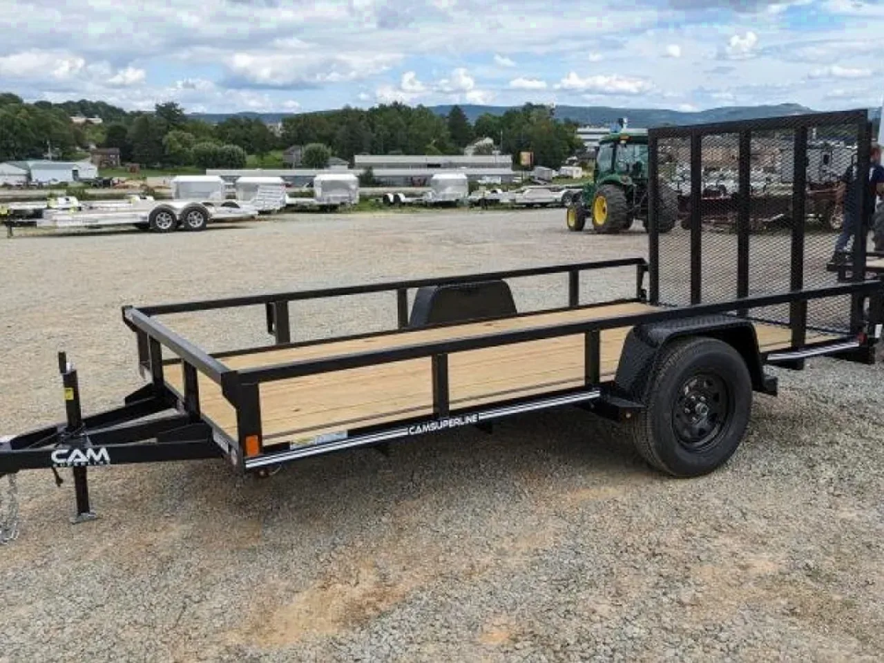 2026 CAM SUPERLINE 7x12 Tubular Top Rail Utility Trailer w/ Spring Assist Gate