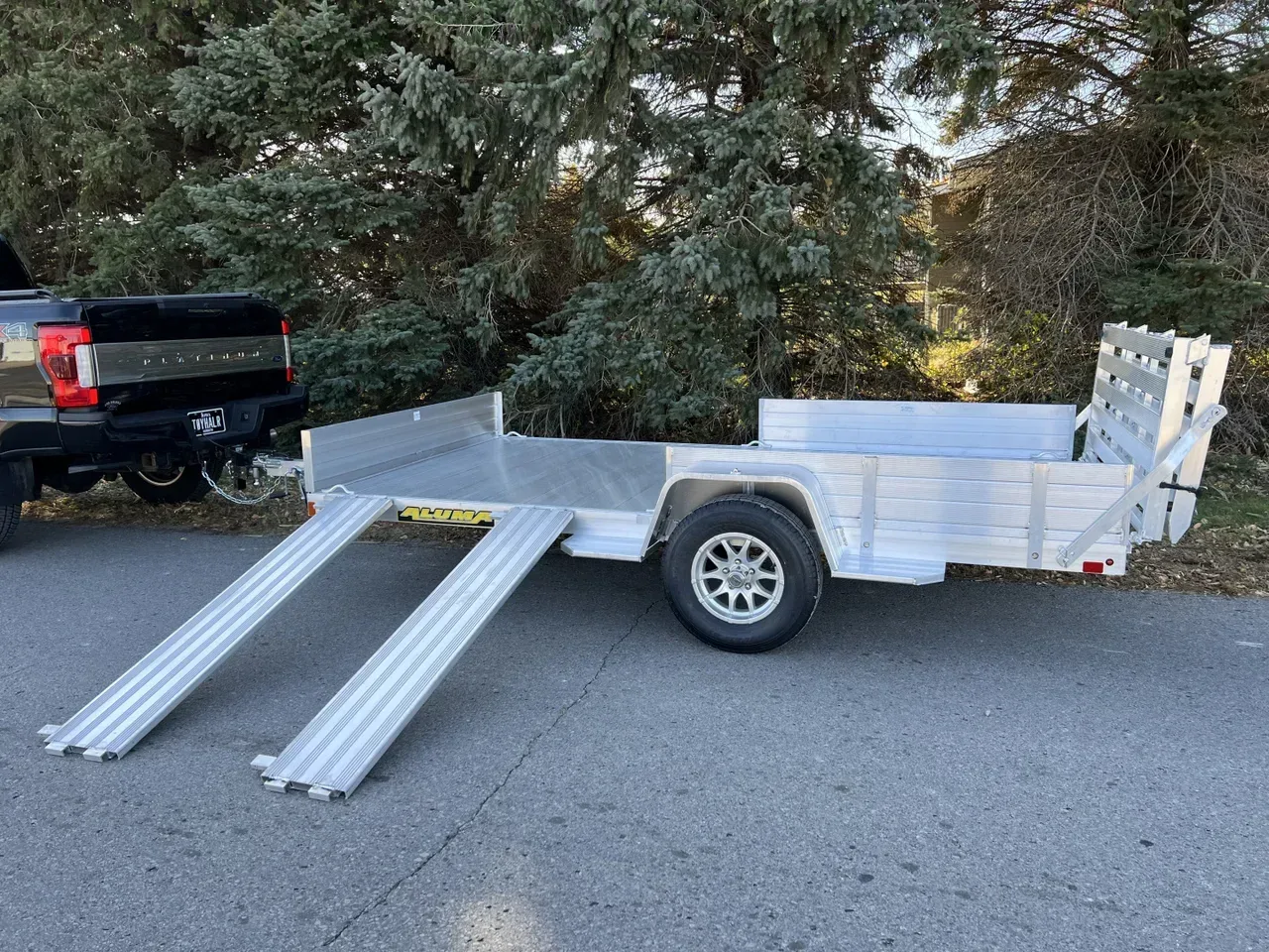 2027 Aluma 6'9" x 12 SR Utility Trailer w/ Side Ramps/Solid Rear Sides & Bi-Fold Gate