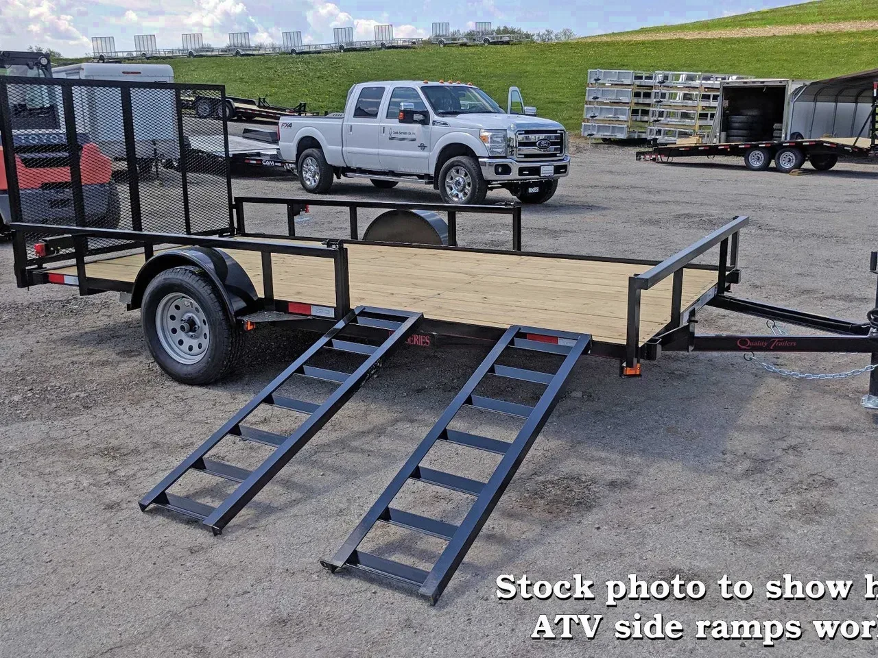 2026 Quality 7x14 PRO Heavy Single Axle Utility Trailer w/ Brakes & ATV Side Ramps