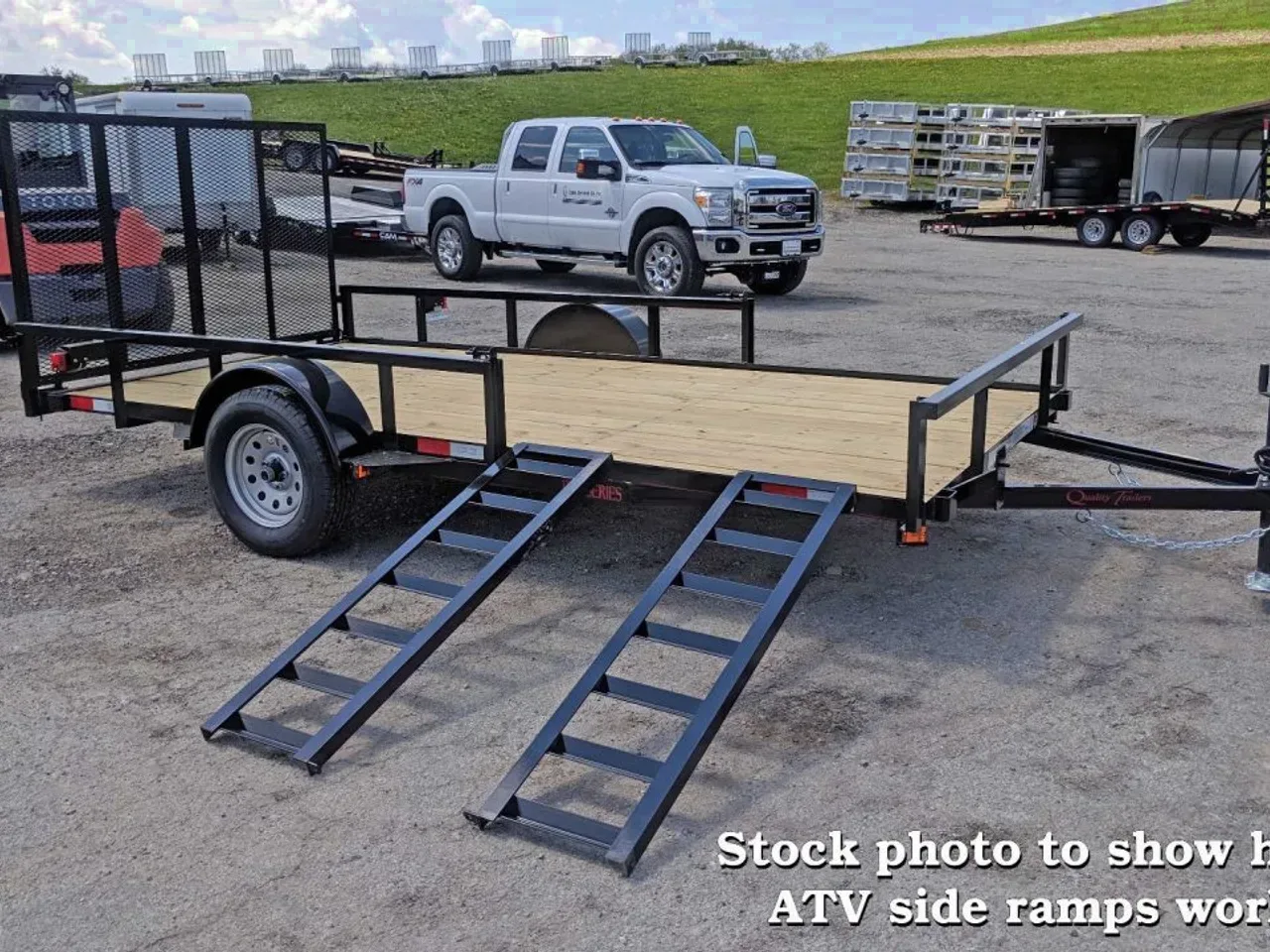 2027 Quality 7x14 PRO Heavy Single Axle Utility Trailer w/ Brakes & ATV Side Ramps