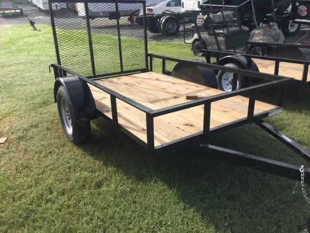 Black 8ft Utility Trailer w/Spare Tire Mount