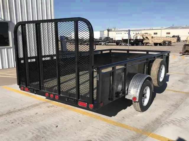 Black 12ft SA Utility Trailer-Solid Sides