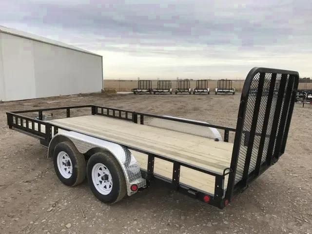Black 16ft Pipe Top Utility  Trailer