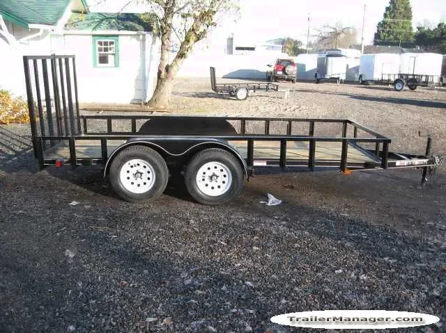 14ft Tandem 3500lb Axle Black Utility Trailer