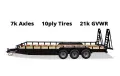 24ft Lowboy Triple 7000lb Axle Equipment Trailer