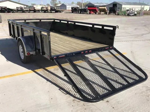 Solid Side Black 12ft Utility Trailer