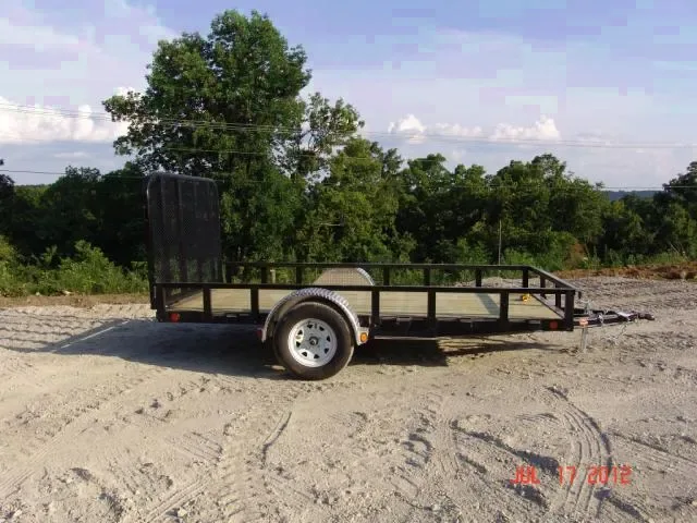 12FT Black Utility Trailer w/Removable Side
