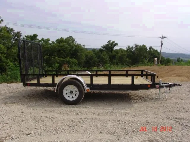 BLACK 12FT SINGLE AXLE UTILITY TRAILER WITH REMOVALBE SIDES