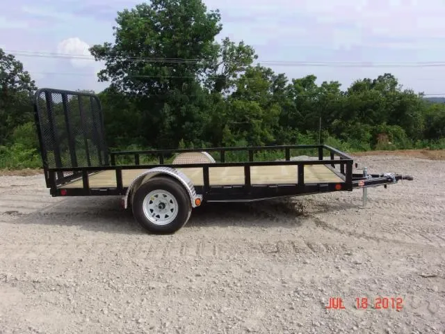 12ft Black SA Bumper Pull Utility Trailer