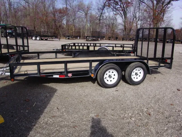 16FT BLACK UTILITY TRAILER W/ RAMP GATE