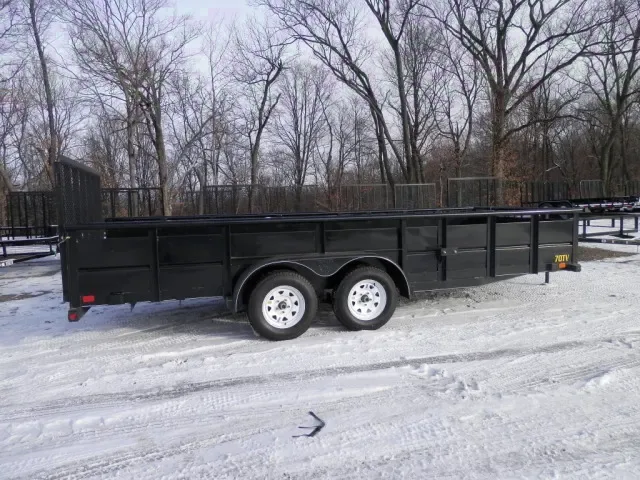 18ft Solid Side TA Black Utility Trailer
