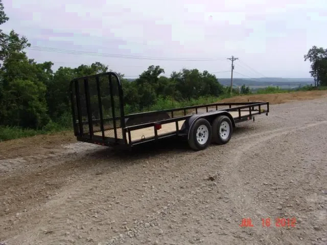 16FT UTILITY TRAILER, STEEL FRAME, STEEL RAILING