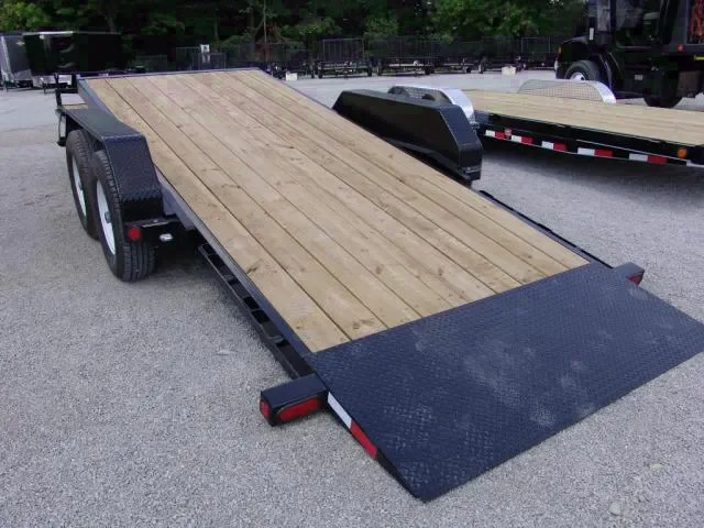 20FT Tilt Equipment Trailer-Black Steel Frame with Wood Decking
