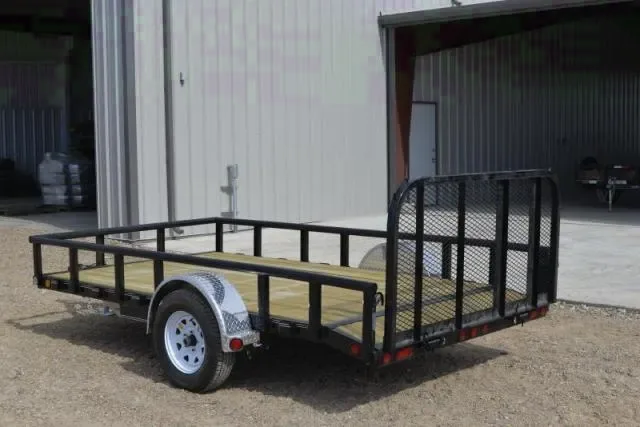 12ft Wood Deck Pipe Top Utility Trailer