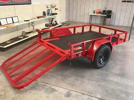 Red 8ft Utility w/Ramp Gate