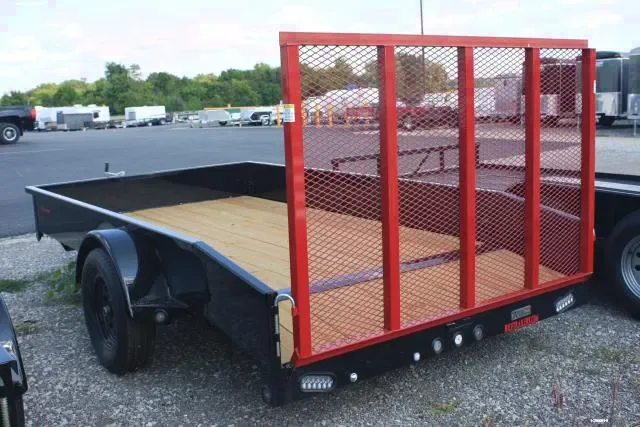 12ft Black and Red Utility Trailer Steel Frame