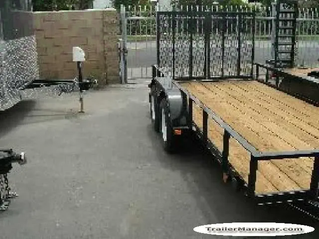 14ft Tandem Axle Black Utility Trailer