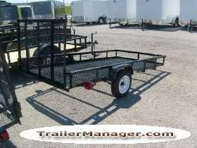 8ft Mesh Single Axle Black Utility Trailer