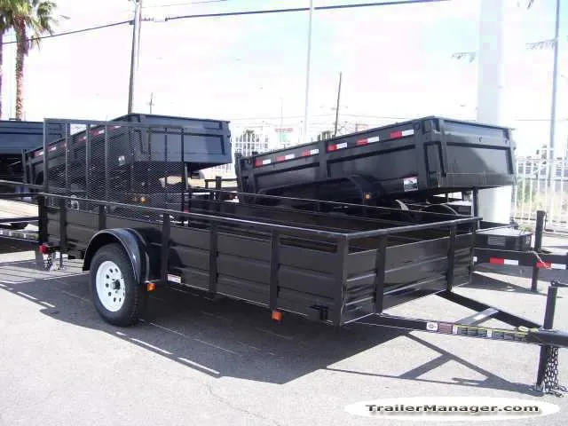 12ft Black SA Utility Trailer w/Solid Sides